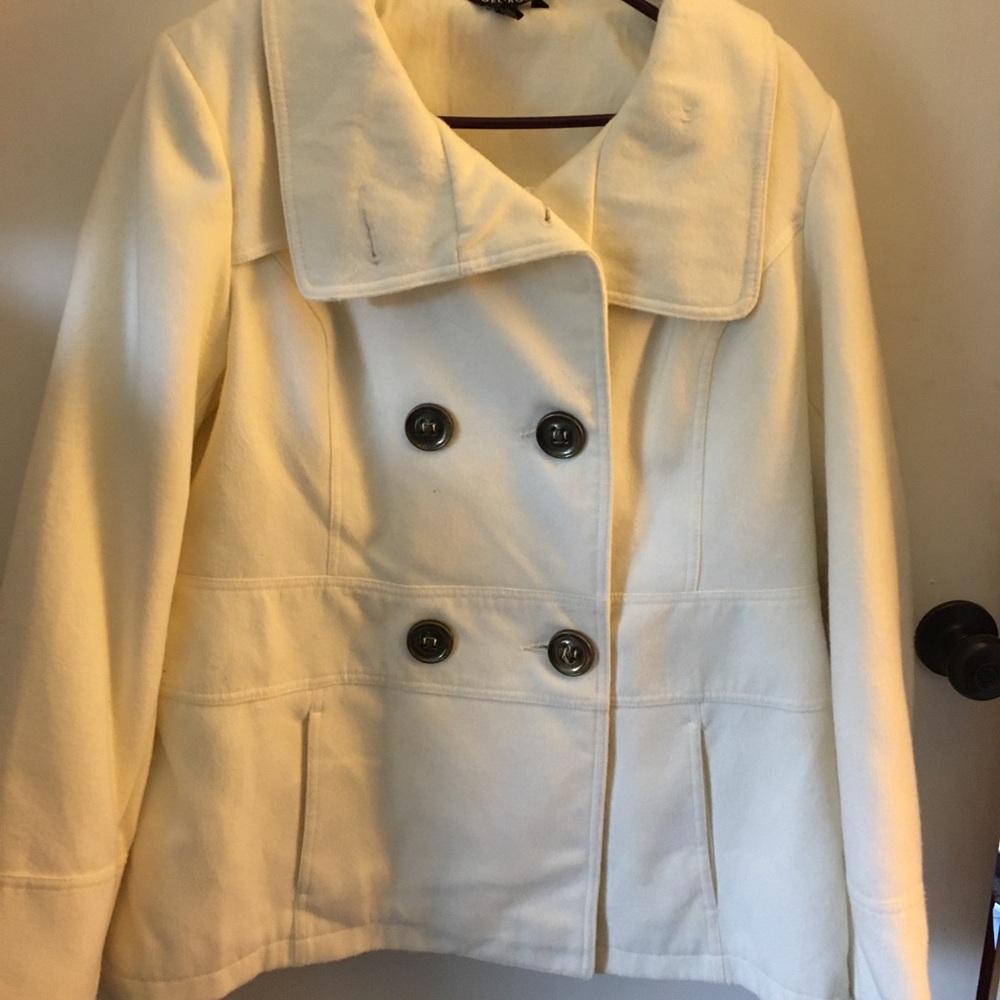 Cream colored pea coat